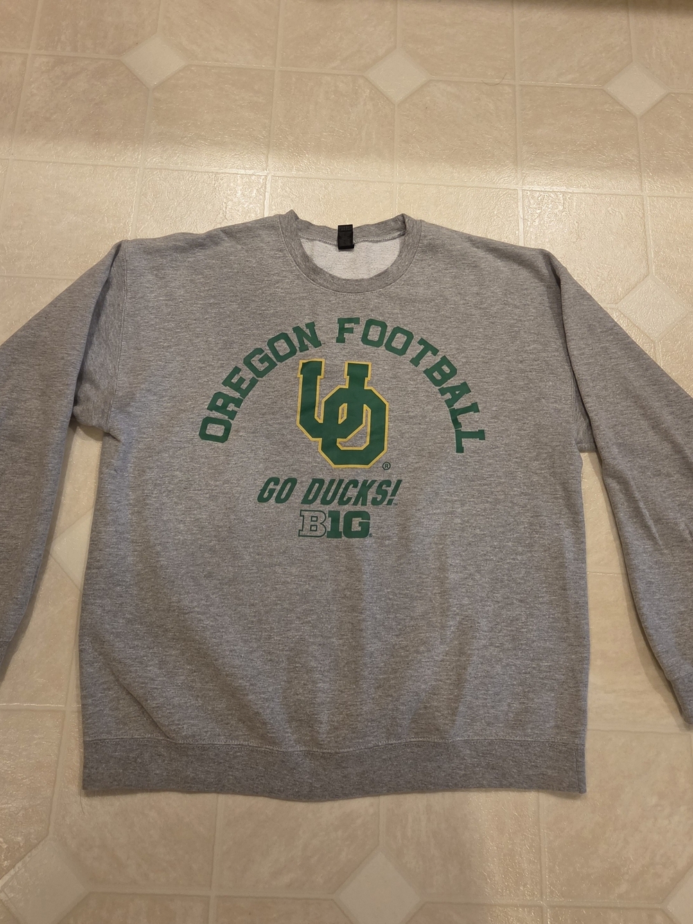 Gildan Gray Oregon Football Crewneck Men's Size L
